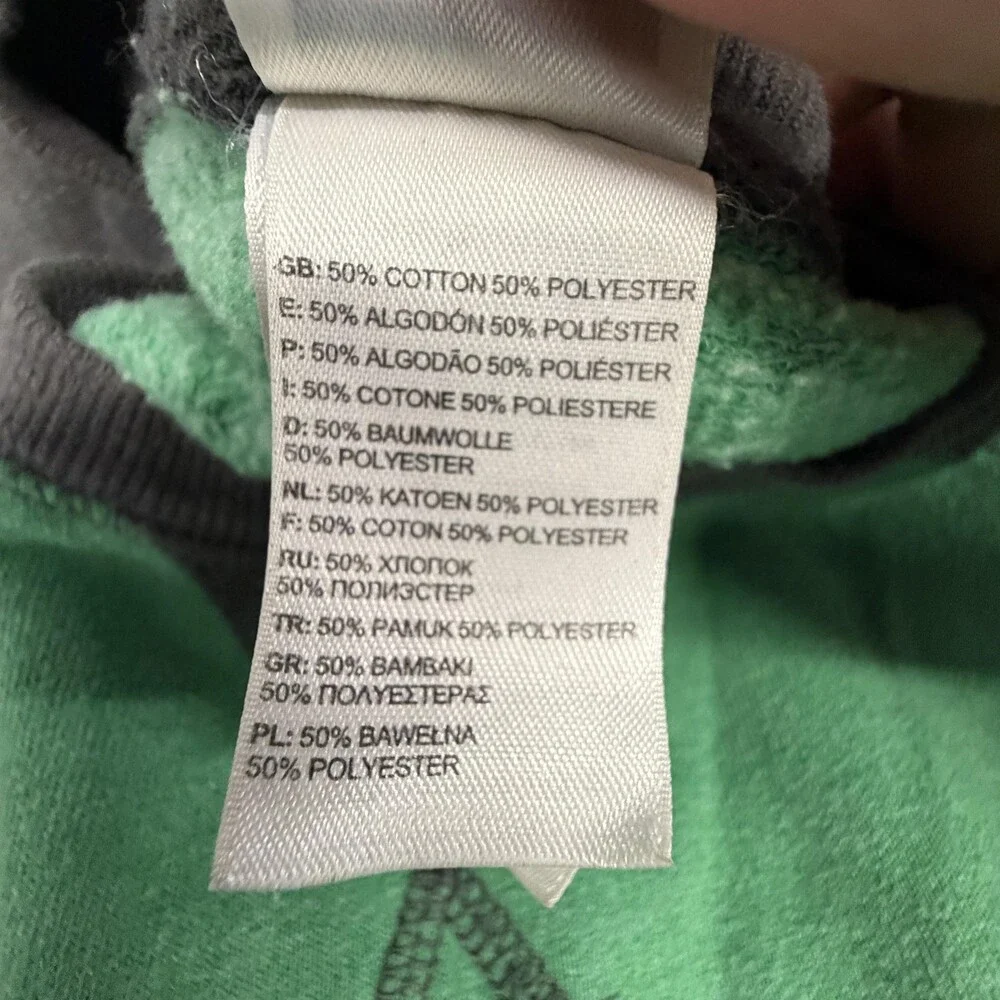 The North Face Sweatshirt Mens Medium Green Gray Fleece Crewneck Pullover Logo